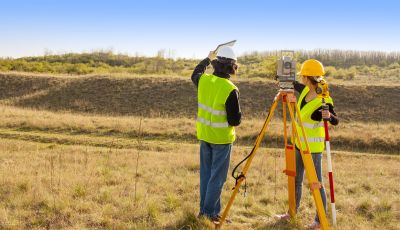 Land Surveying Crew in Action